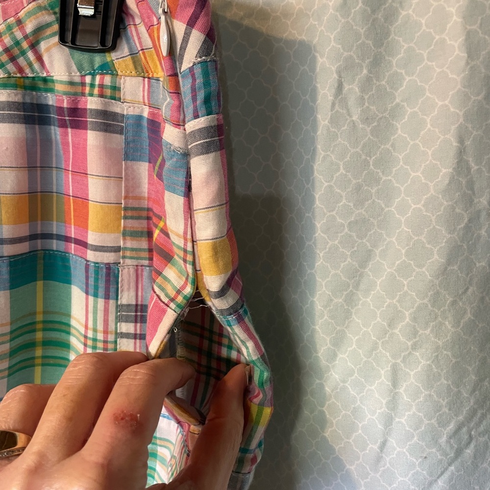 Talbots Multicolor Plaid Patchwork Mini Skirt Wit… - image 6